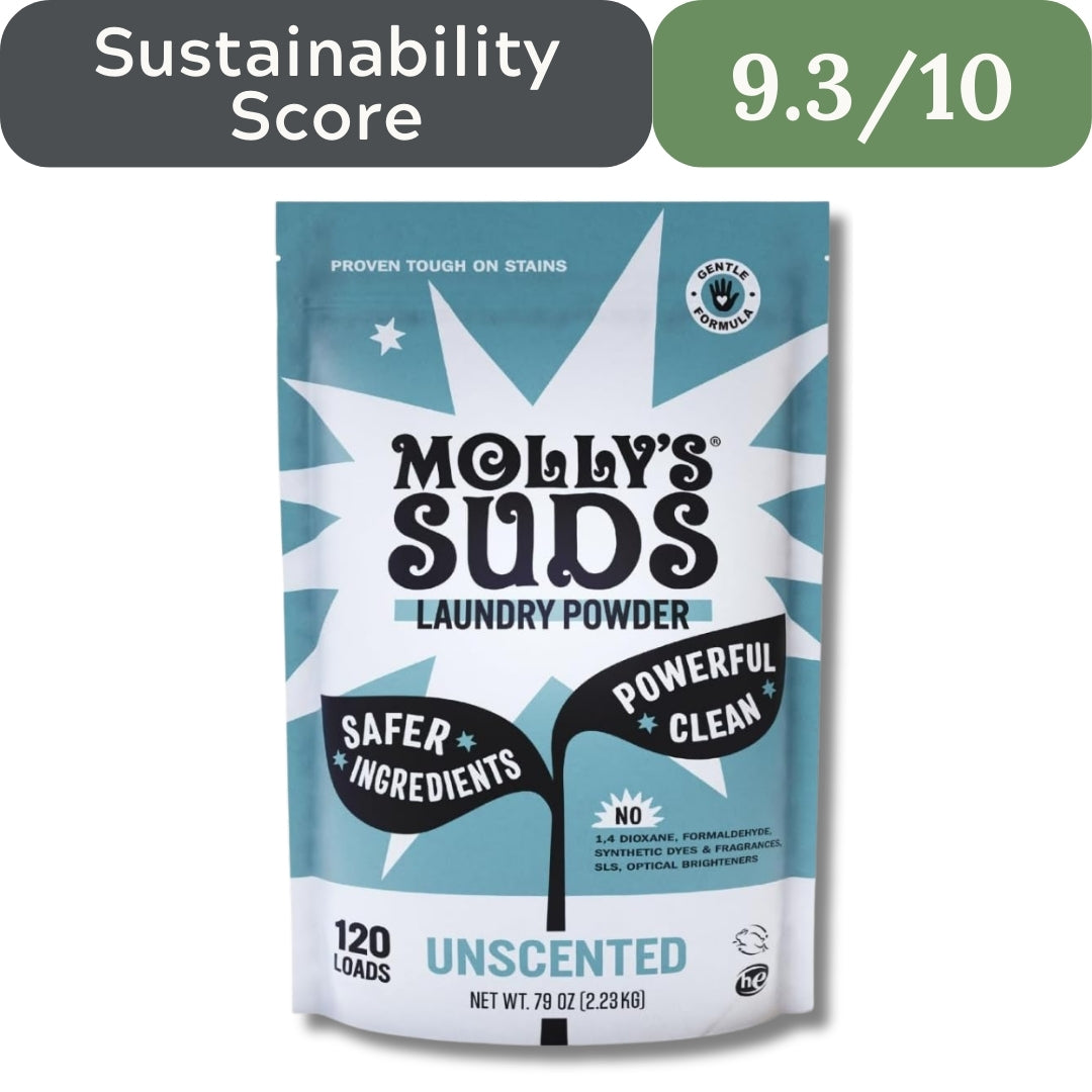 Molly’s Suds Original Laundry Detergent Powder, Chemical-Free Deep Clean for Sensitive Skin