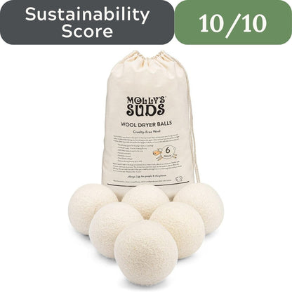 Molly's Suds XL Premium Organic New Zealand Wool Dryer Balls (Set of 6)