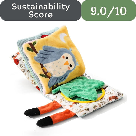 Montessori Soft Baby Book: Sensory Textures & Teether Toy