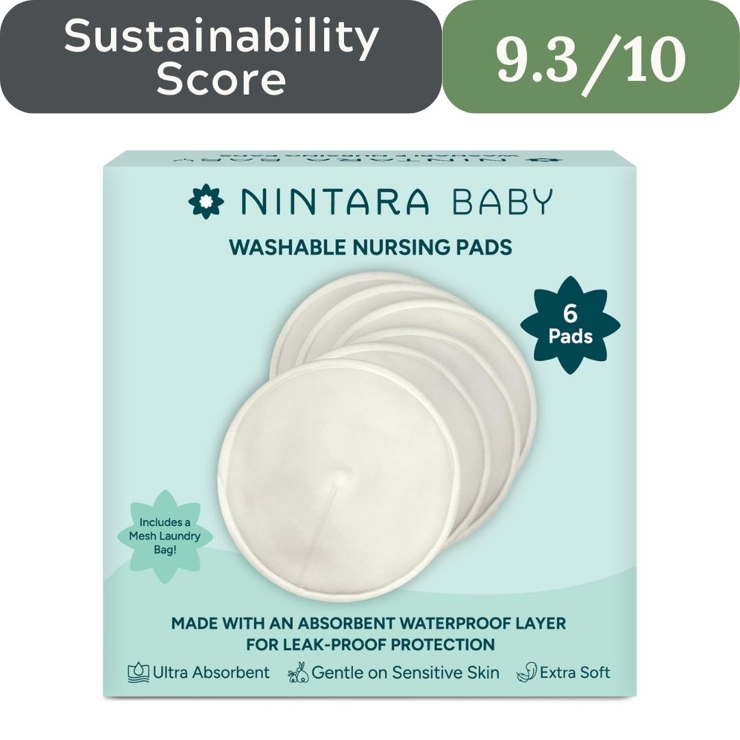 Nintara Baby 6-Pack Organic Bamboo Cotton Reusable Nursing Pads