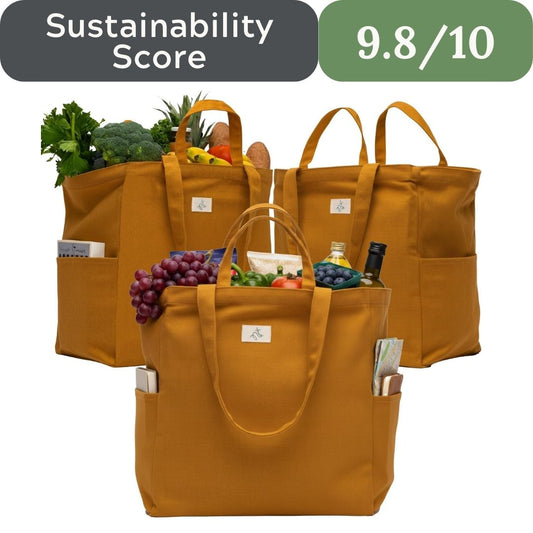 Nook Theory 3-Pack Reusable Cotton Canvas Grocery Bags (12 oz)