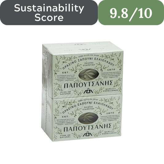 Papoutsanis Pure Greek Olive Oil Castile Bar Soap (4-Pack)