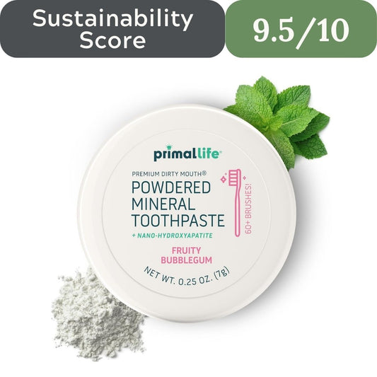 Primal Life Organics Dirty Mouth Toothpowder: Sweet Bubblegum 0.25 oz