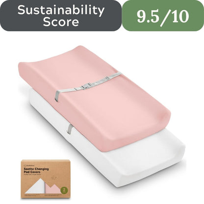 Soothe 100% GOTS-Certified Organic Cotton Changing Pad Covers (2-Pack)