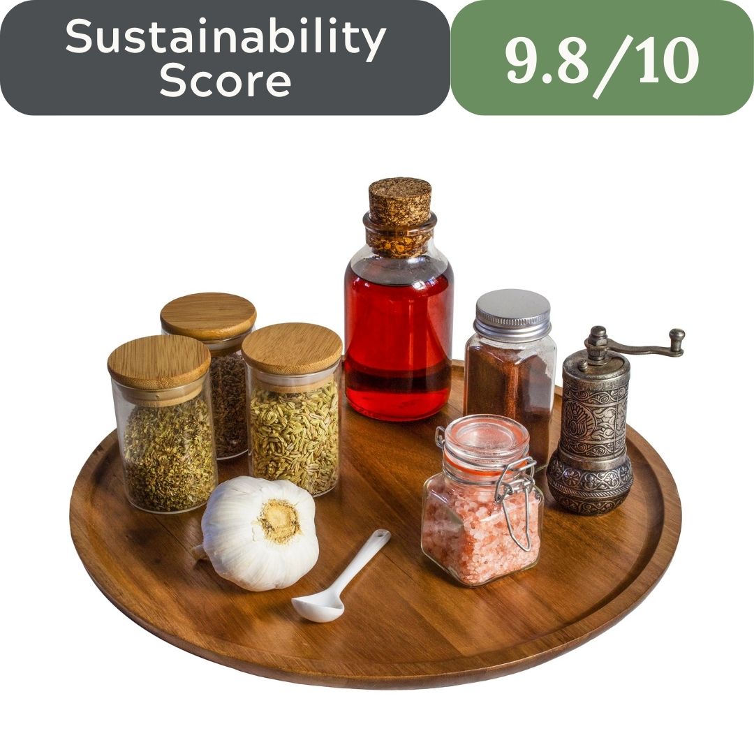 TB Home Acacia Wood Lazy Susan Kitchen Turntable Organizer