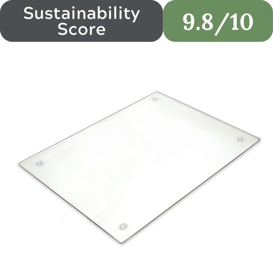 Tempered Glass Cutting Board: Large 12” x 16” Shatter-Resistant Surface.