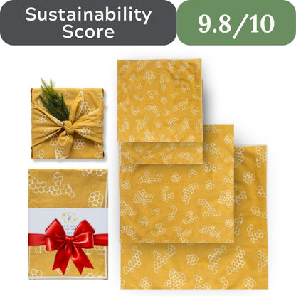 The Zero-Waste Gift Solution: Bee's Wrap Organic Cotton Fabric Wrap Set for Elegant, Reusable Holidays