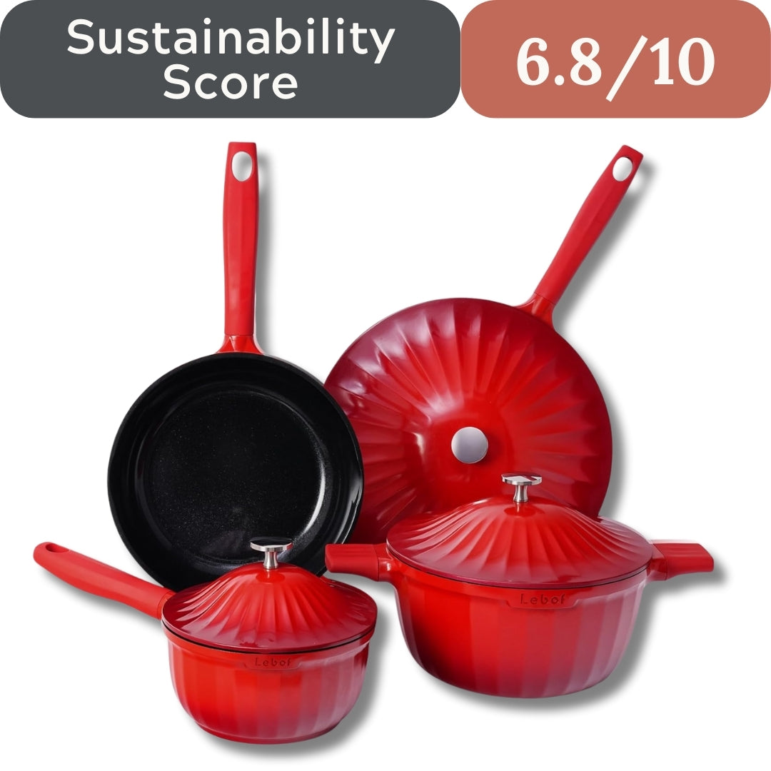7-Piece Nonstick Ceramic Cookware Set in Jet Black