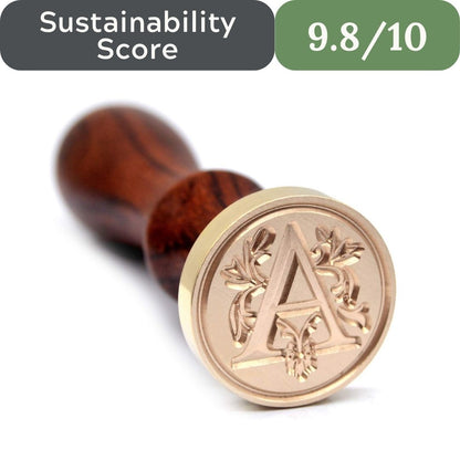 Traditional Wax Seal Stamp: Brass Head & Wooden Handle for Elegant, Zero-Waste Correspondence