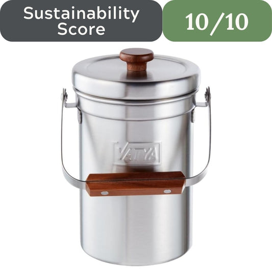 Vatya Stainless Steel Kitchen Compost Bin (0.8 Gallon)