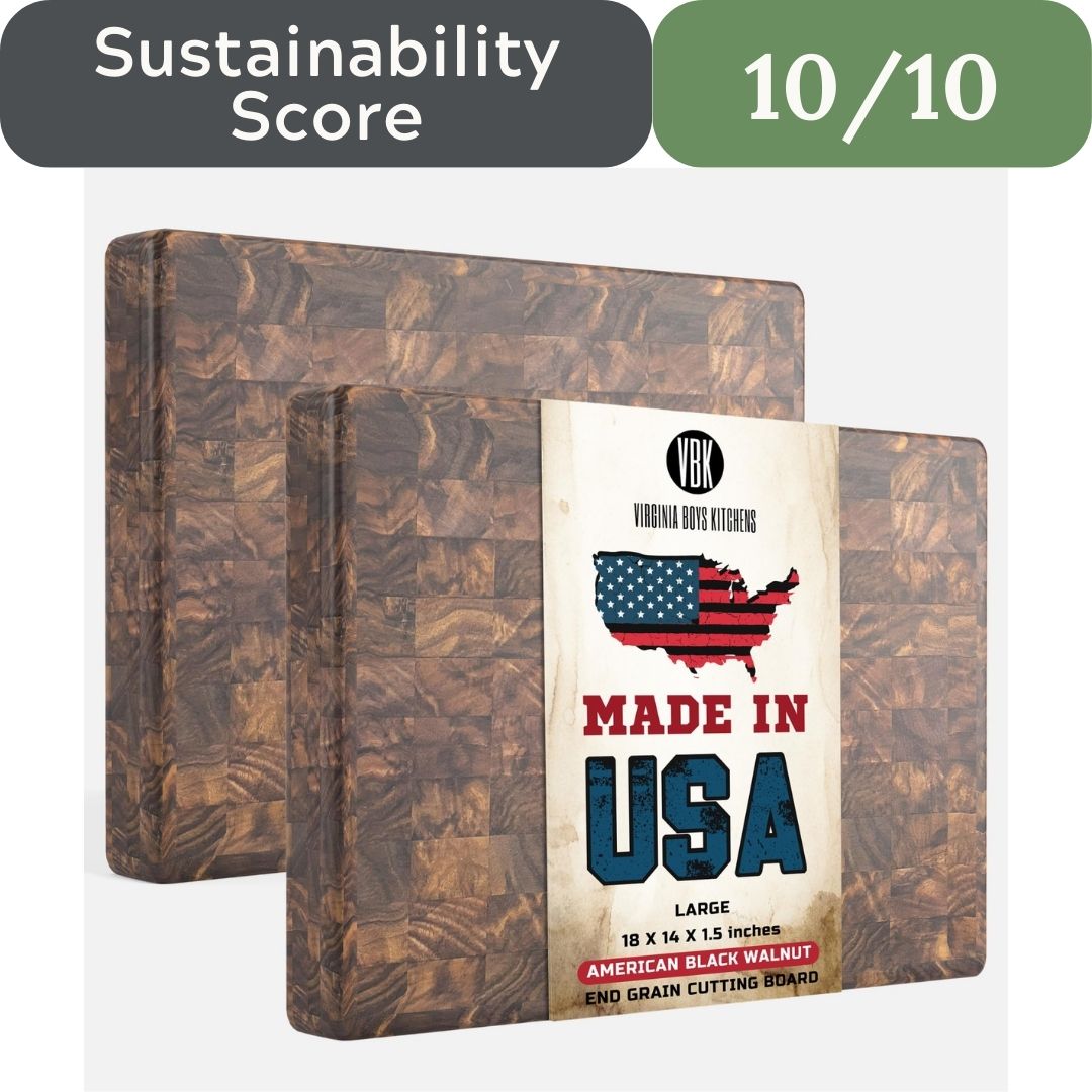 End Grain Wood Cutting Boards Sustainability Score 10/10.