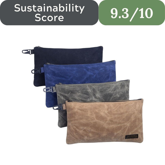 Waxed Canvas Heavy-Duty Zippered Utility Pouches (4-Pack)