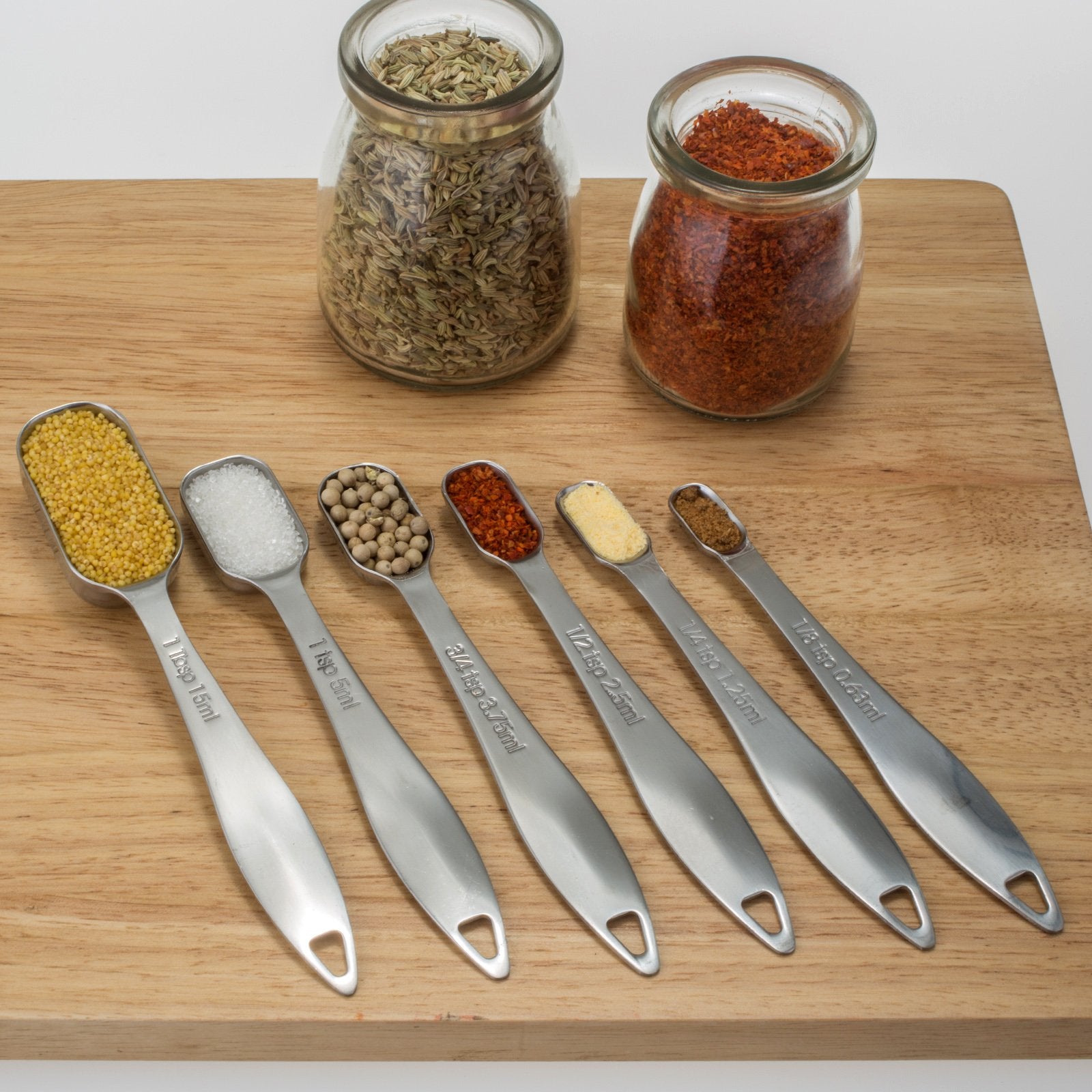 ALLWIN - HOUSEWARE: 13 - piece Measuring Cups and Spoons Set, 18/8 Stainless Steel, with Ring Connector - The Tribalist