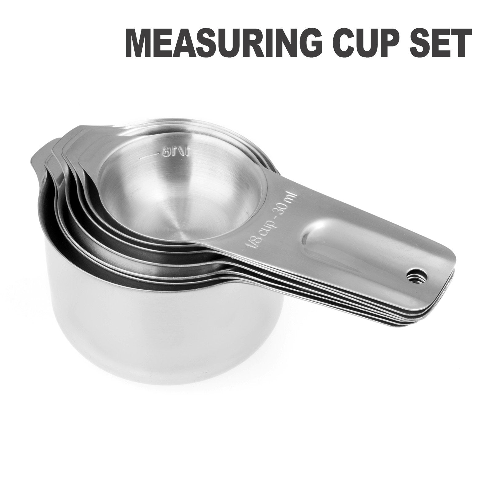 ALLWIN - HOUSEWARE: 13 - piece Measuring Cups and Spoons Set, 18/8 Stainless Steel, with Ring Connector - The Tribalist