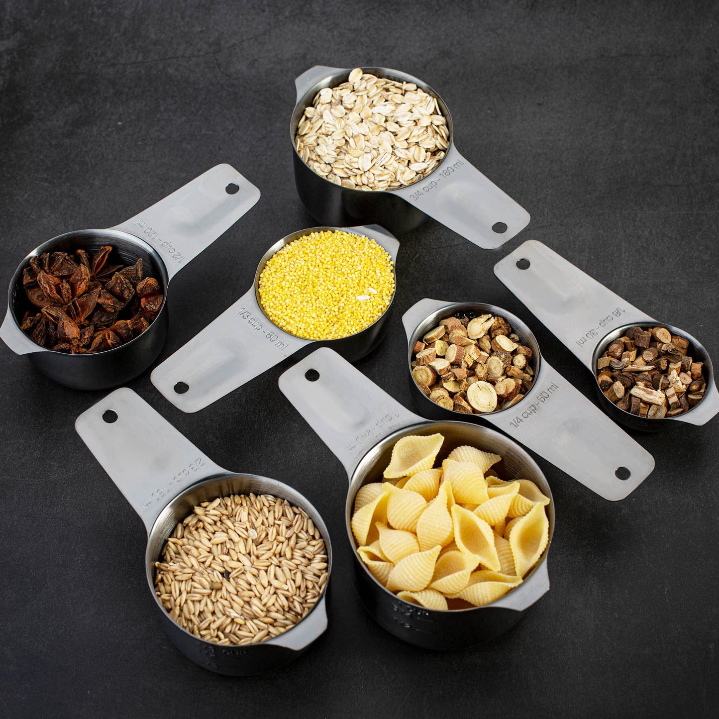 ALLWIN - HOUSEWARE: 13 - piece Measuring Cups and Spoons Set, 18/8 Stainless Steel, with Ring Connector - The Tribalist