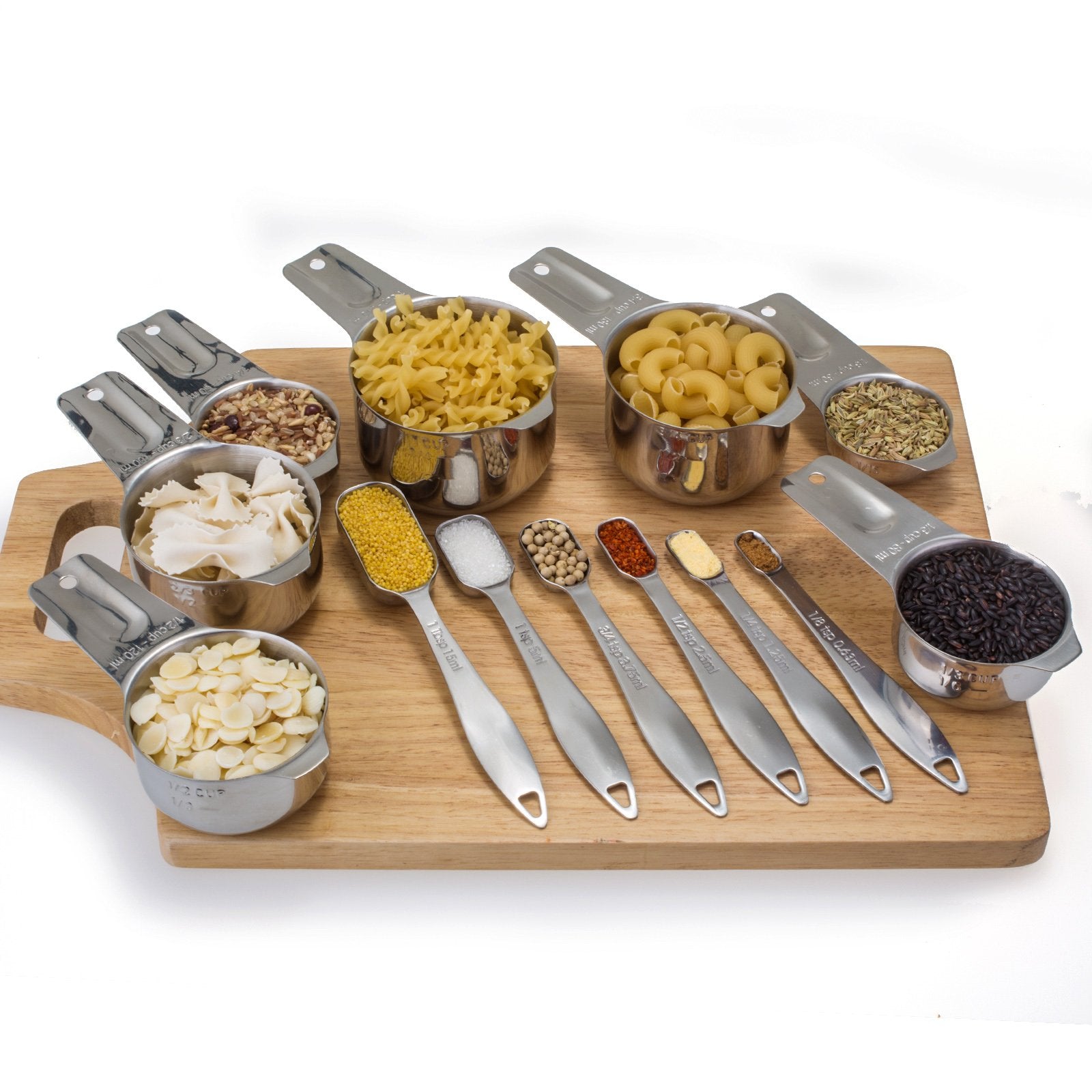 ALLWIN - HOUSEWARE: 13 - piece Measuring Cups and Spoons Set, 18/8 Stainless Steel, with Ring Connector - The Tribalist