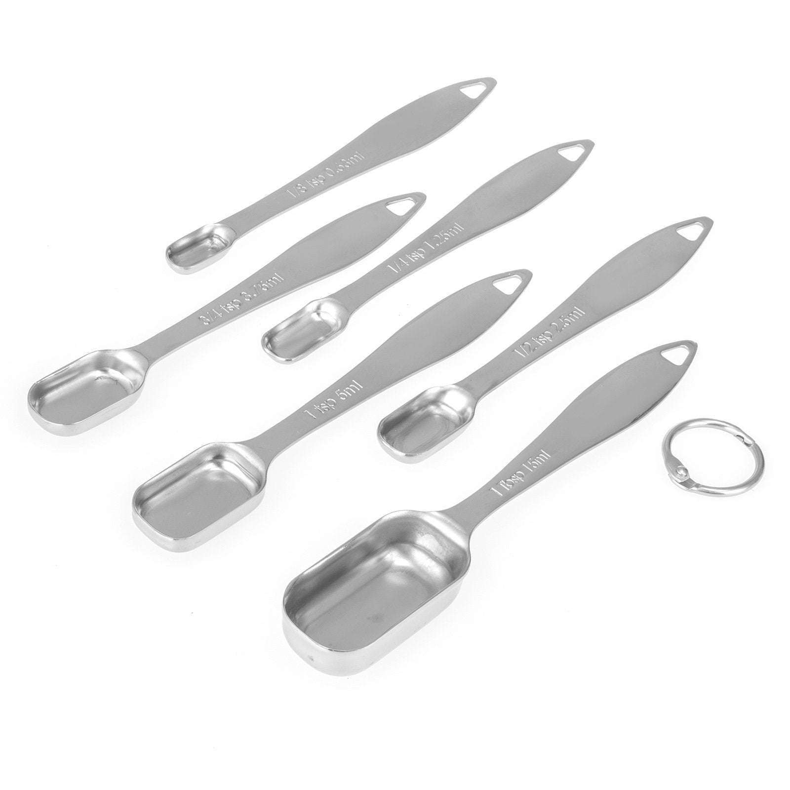 ALLWIN - HOUSEWARE: 13 - piece Measuring Cups and Spoons Set, 18/8 Stainless Steel, with Ring Connector - The Tribalist