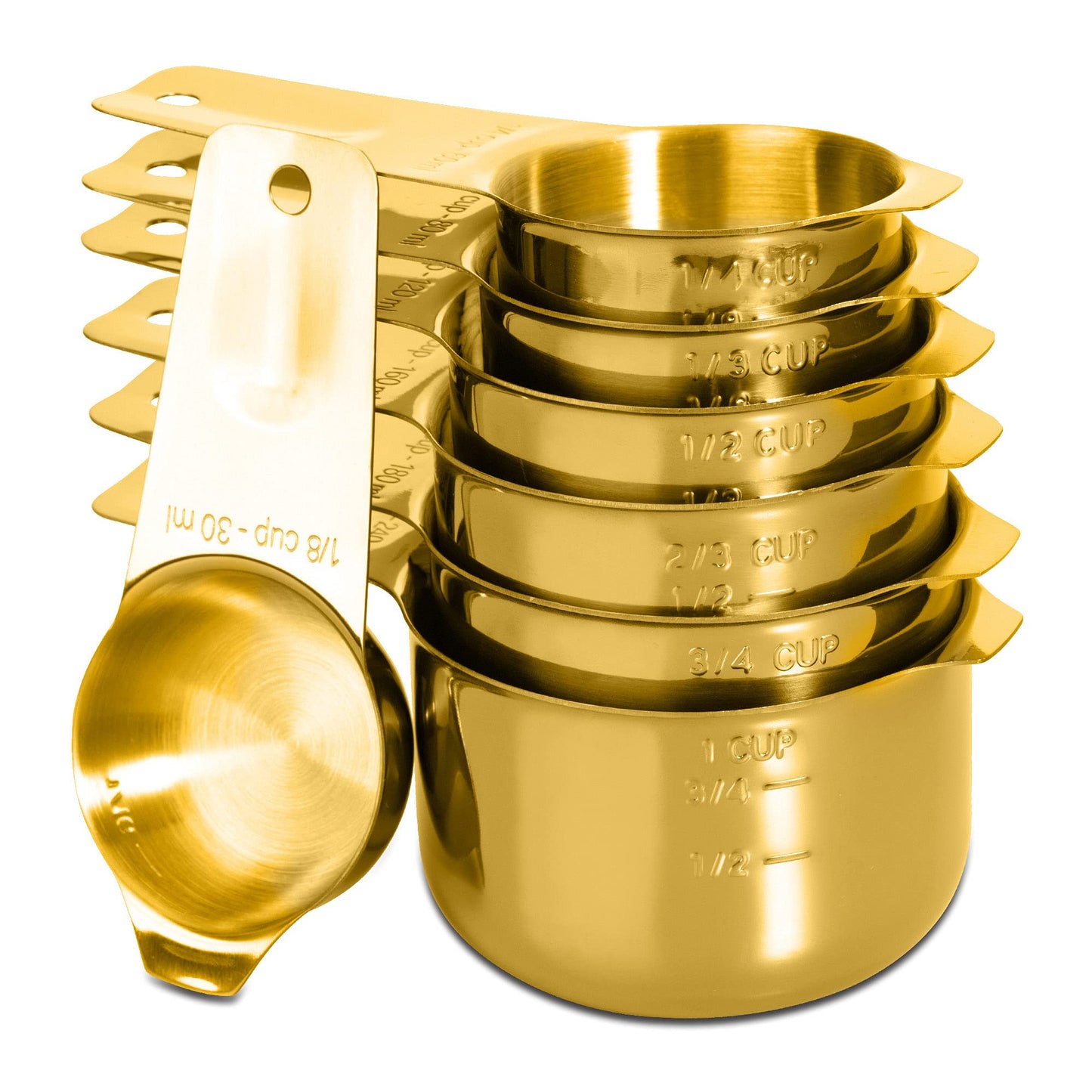 ALLWIN - HOUSEWARE: 13 - piece Measuring Cups and Spoons Set, 18/8 Stainless Steel, with Ring Connector - The Tribalist