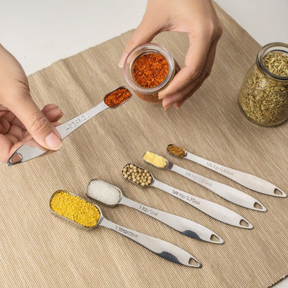 ALLWIN - HOUSEWARE: 13 - piece Measuring Cups and Spoons Set, 18/8 Stainless Steel, with Ring Connector - The Tribalist