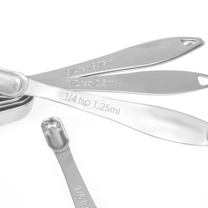 ALLWIN - HOUSEWARE: 13 - piece Measuring Cups and Spoons Set, 18/8 Stainless Steel, with Ring Connector - The Tribalist