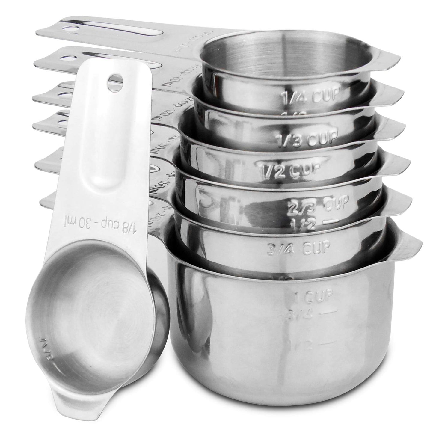 ALLWIN - HOUSEWARE: 13 - piece Measuring Cups and Spoons Set, 18/8 Stainless Steel, with Ring Connector - The Tribalist