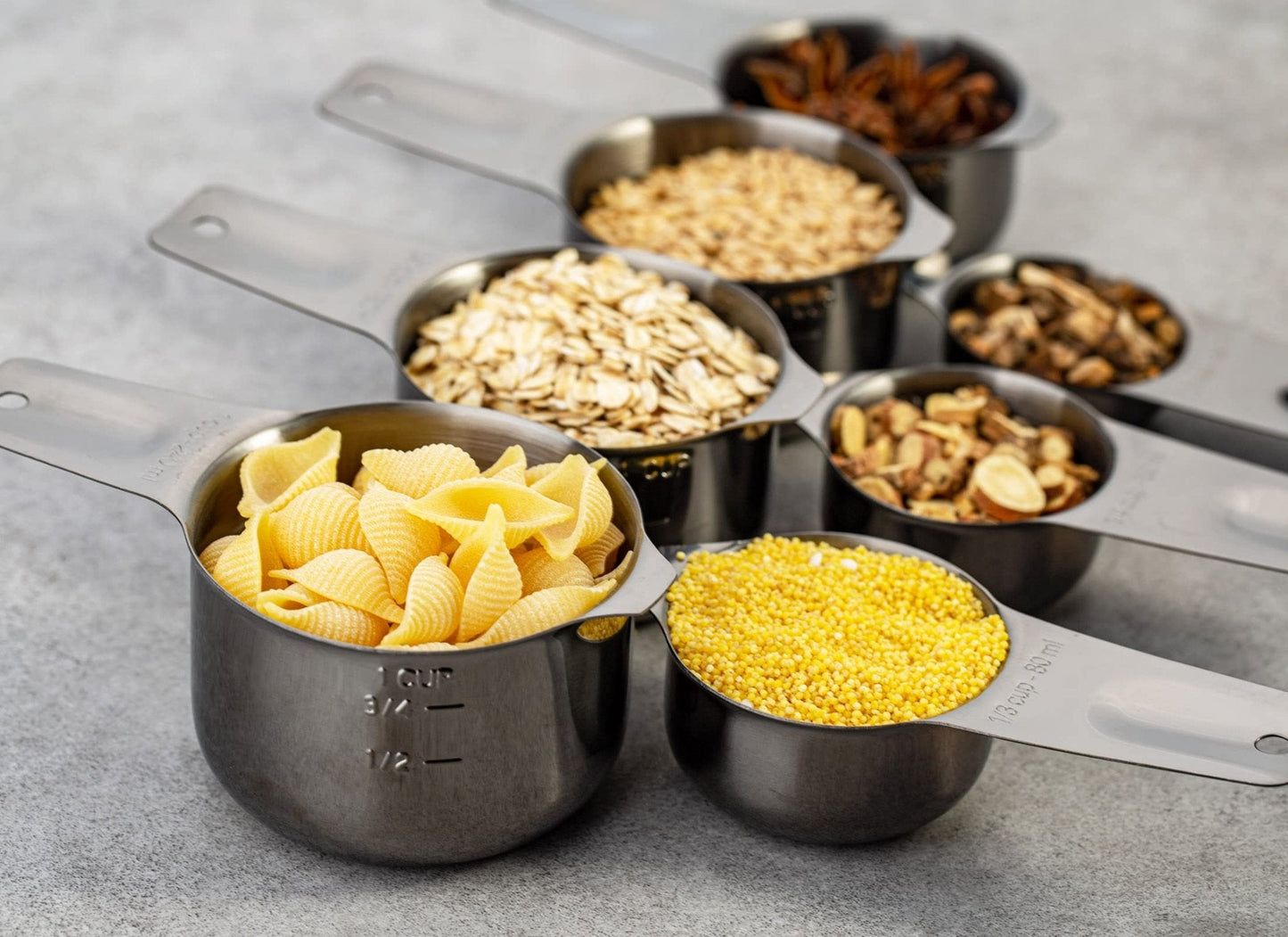 ALLWIN - HOUSEWARE: 13 - piece Measuring Cups and Spoons Set, 18/8 Stainless Steel, with Ring Connector - The Tribalist