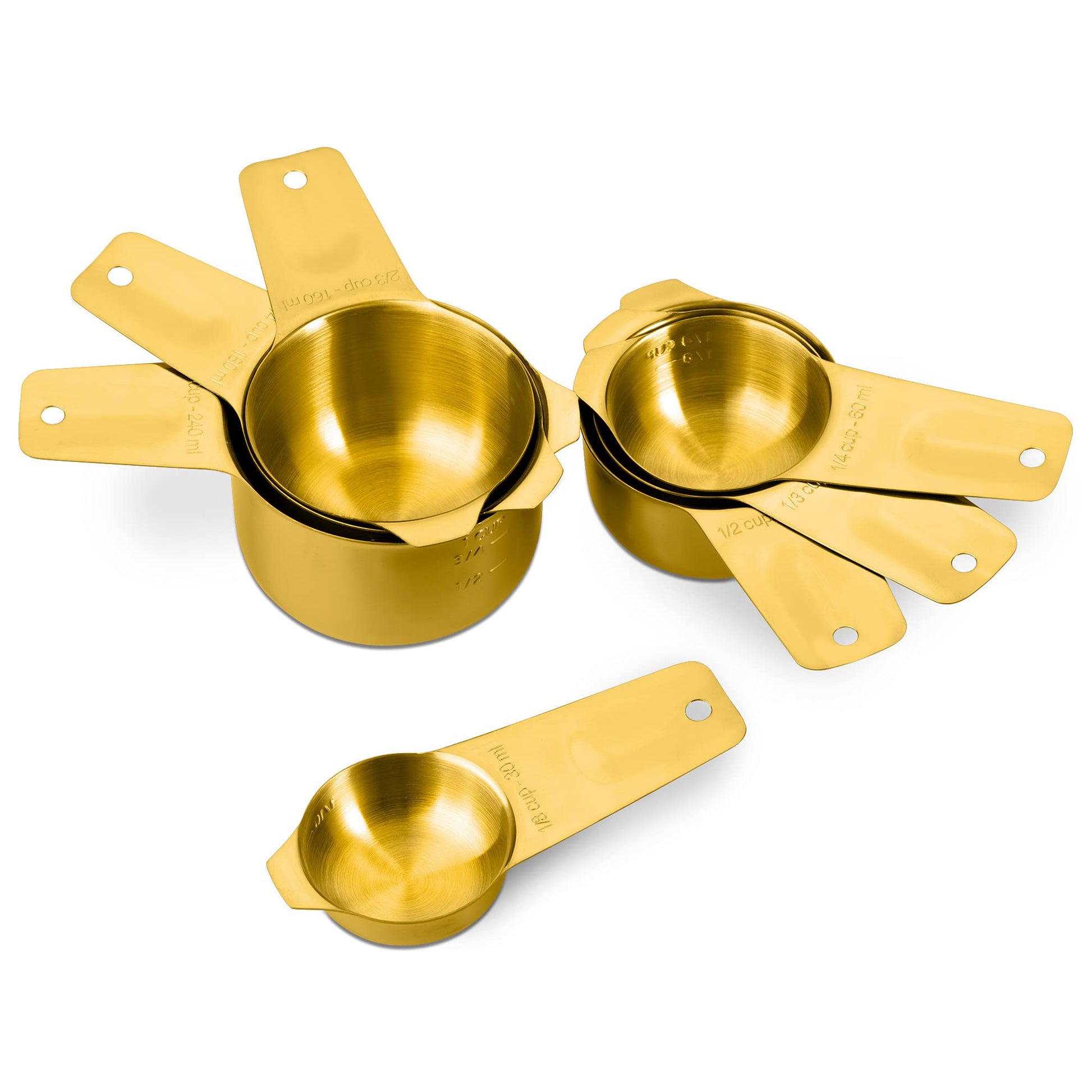 ALLWIN - HOUSEWARE: 13 - piece Measuring Cups and Spoons Set, 18/8 Stainless Steel, with Ring Connector - The Tribalist