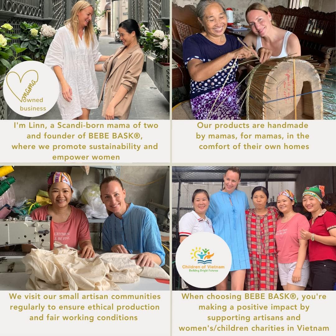 The Tribalist - BeBe Bask, Seagrass Baby Changing Basket – Luxury Leaf Liner, Waterproof Bamboo Pad & Vegan Leather Mat