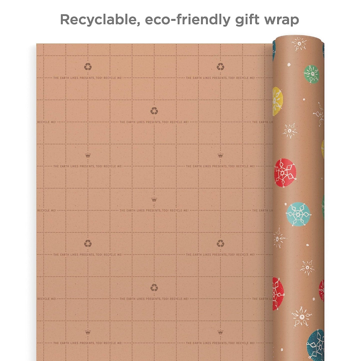 Hallmark: Christmas Wrapping Paper - Recyclable Kraft Paper, 30" Wide by 12' Long (Pack of 3) - The Tribalist