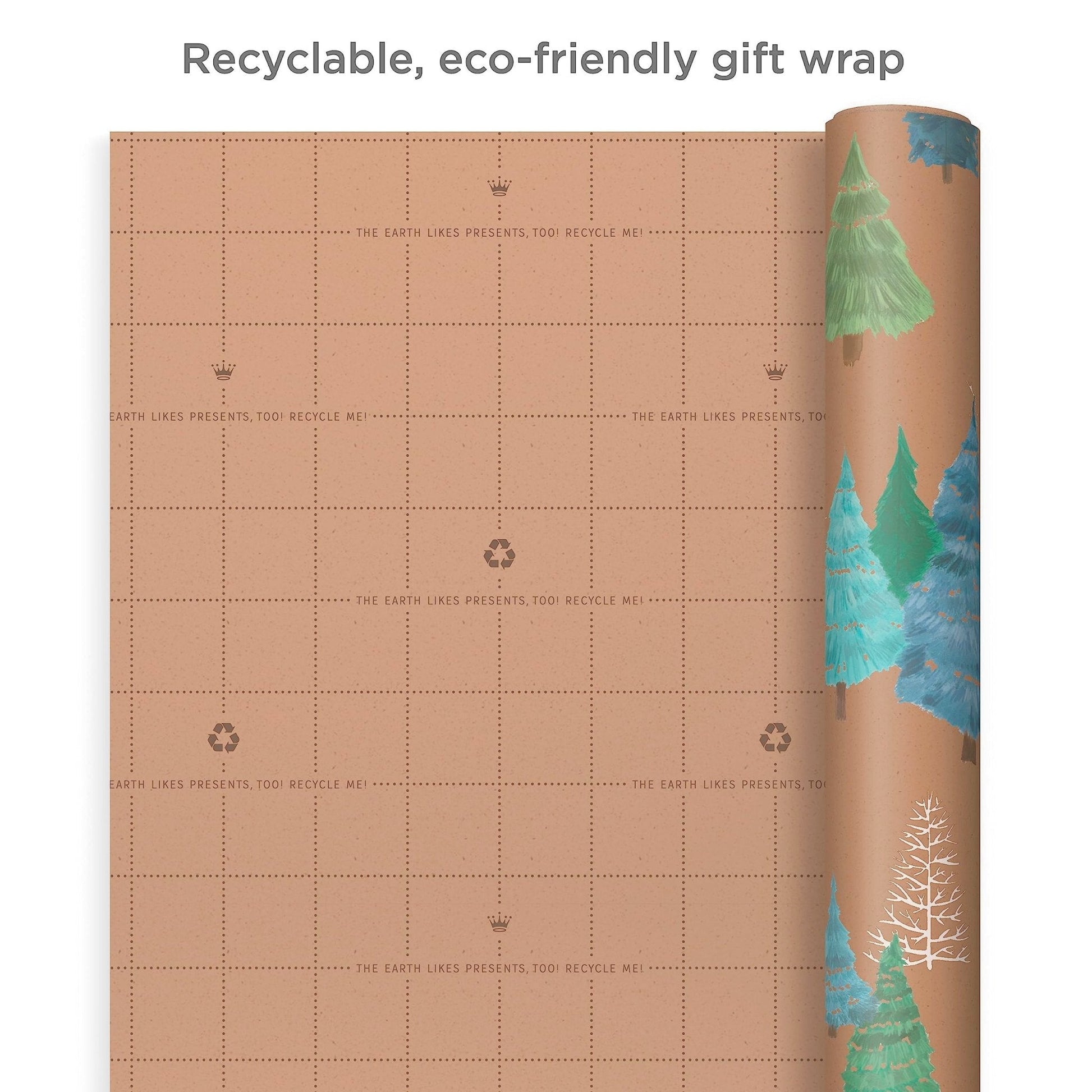 Hallmark: Christmas Wrapping Paper - Recyclable Kraft Paper, 30" Wide by 12' Long (Pack of 3) - The Tribalist