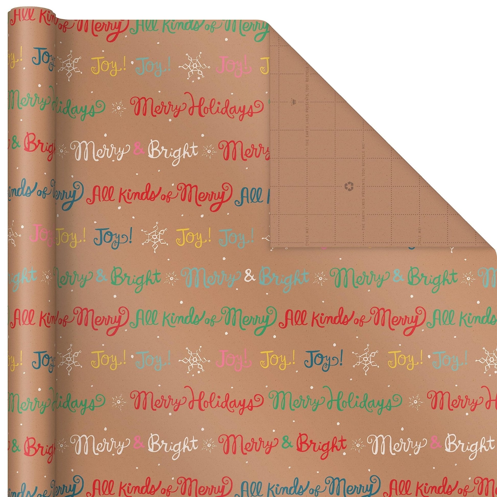 Hallmark: Christmas Wrapping Paper - Recyclable Kraft Paper, 30" Wide by 12' Long (Pack of 3) - The Tribalist