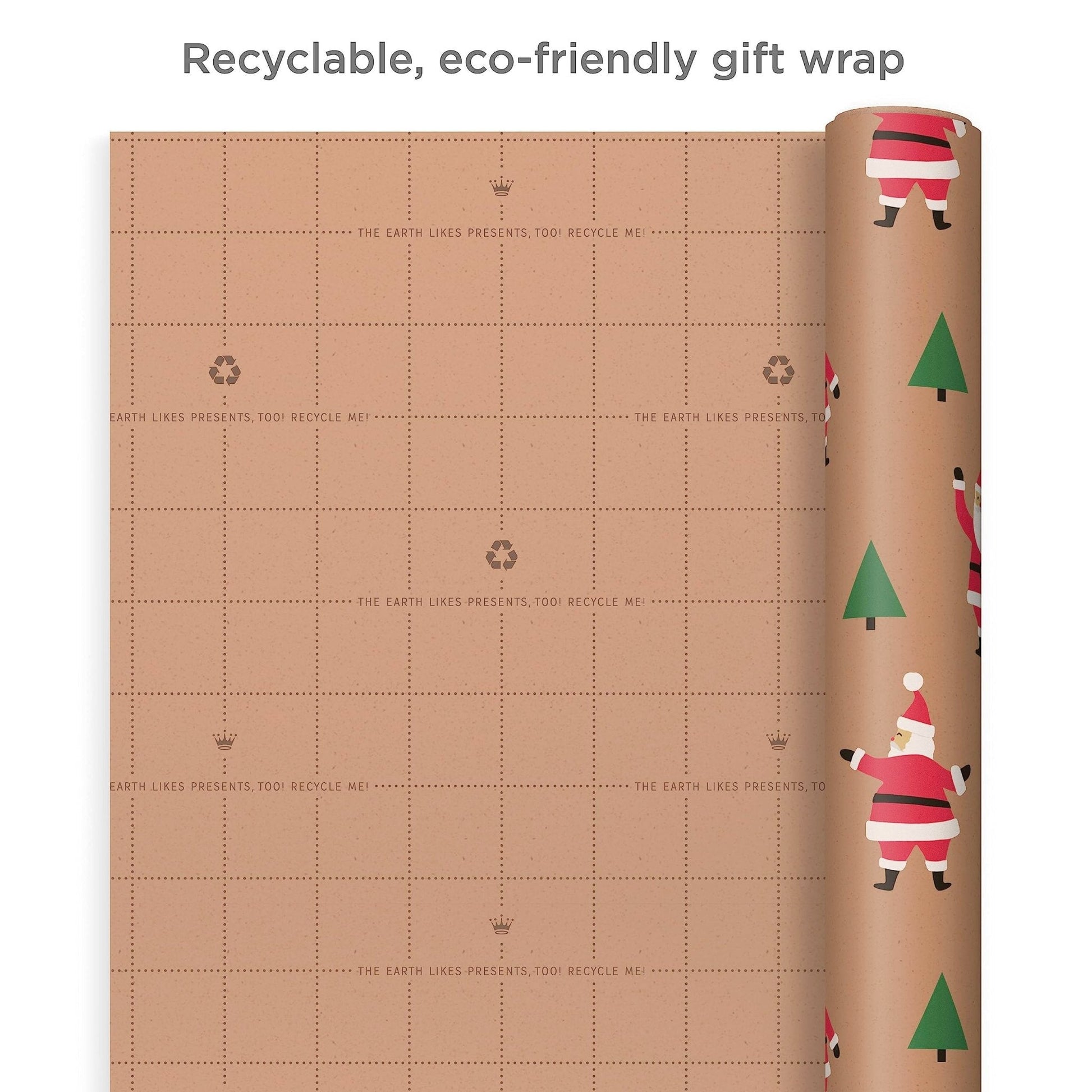 Hallmark: Christmas Wrapping Paper - Recyclable Kraft Paper, 30" Wide by 12' Long (Pack of 3) - The Tribalist