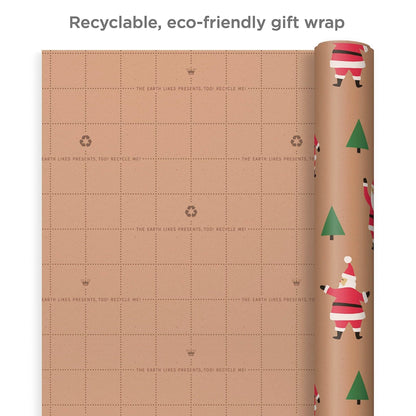 Hallmark: Christmas Wrapping Paper - Recyclable Kraft Paper, 30" Wide by 12' Long (Pack of 3) - The Tribalist