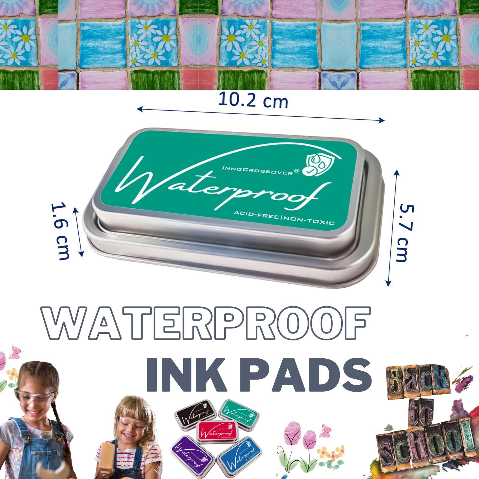 InnoCrossover: Waterproof Ink Pads for Rubber Stamps - Acid - Free, Non - Toxic (5 Ink Pads) - The Tribalist