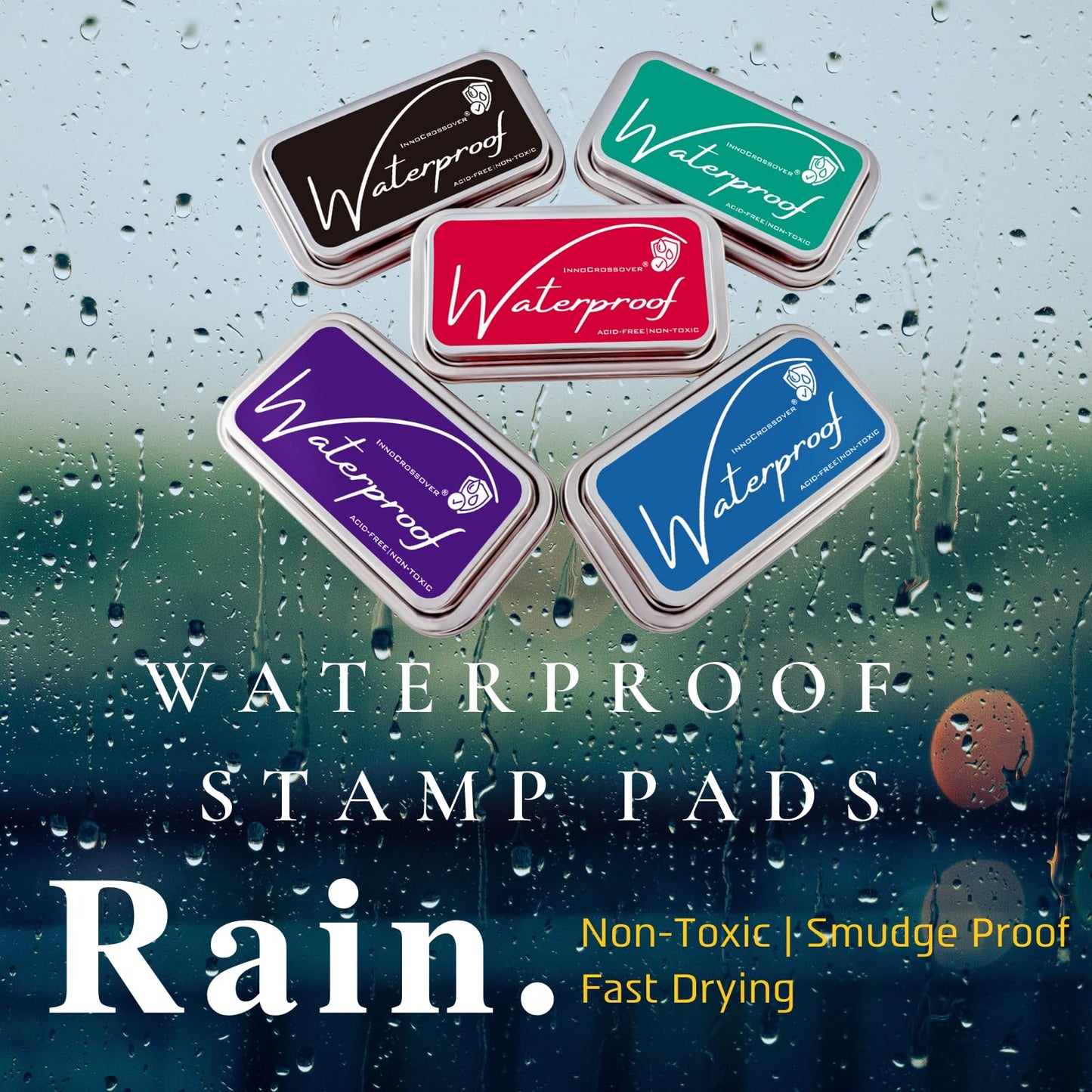 InnoCrossover: Waterproof Ink Pads for Rubber Stamps - Acid - Free, Non - Toxic (5 Ink Pads) - The Tribalist