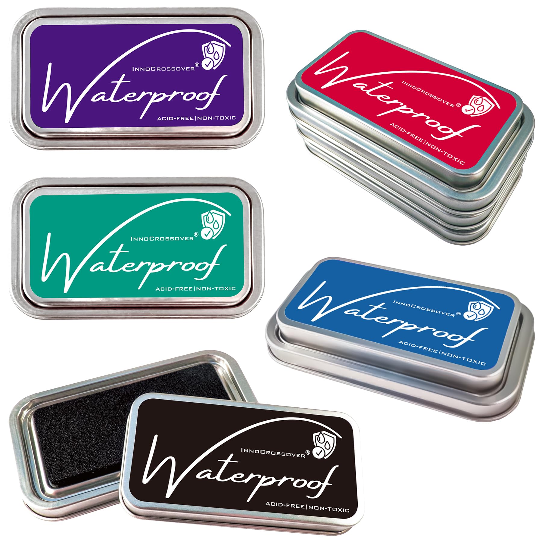 InnoCrossover: Waterproof Ink Pads for Rubber Stamps - Acid - Free, Non - Toxic (5 Ink Pads) - The Tribalist